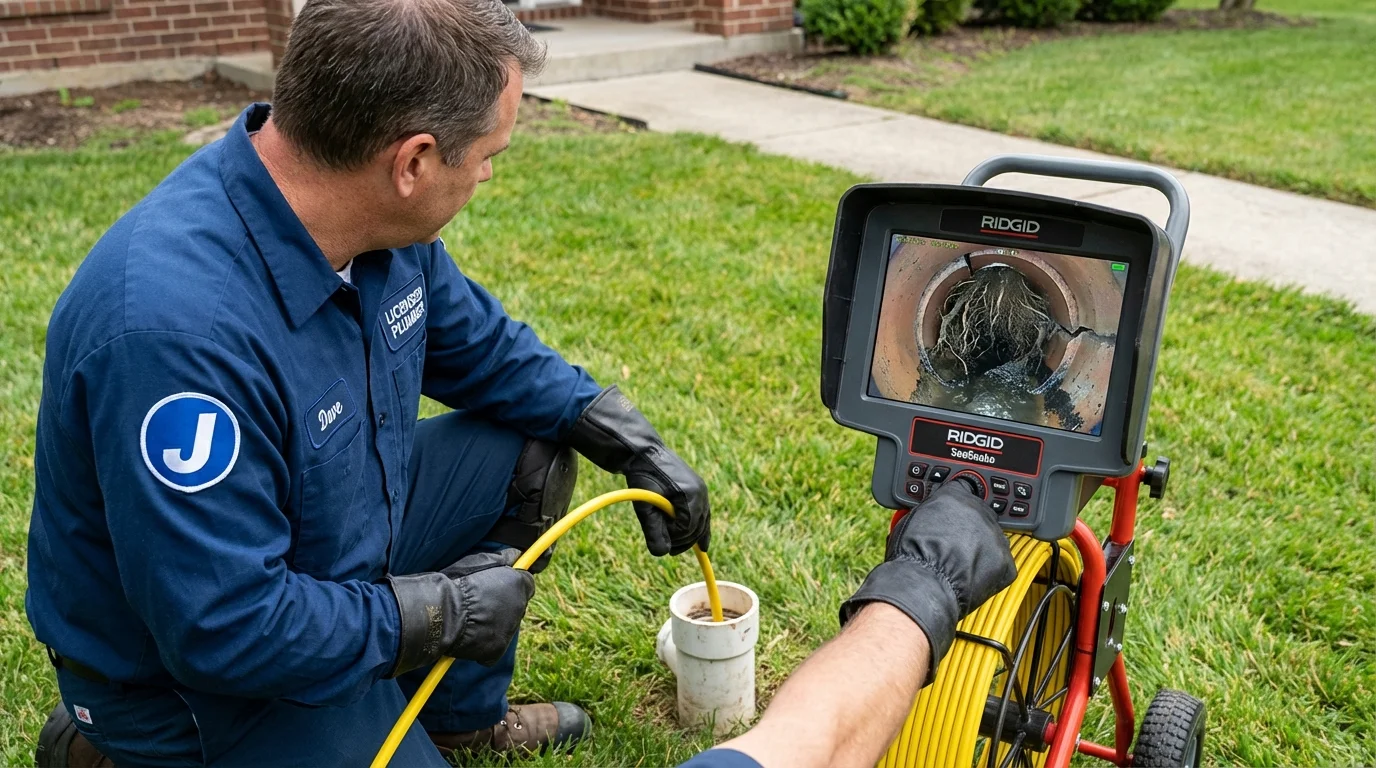 Sewer camera inspection being performed by Johns Plumbing LLC in Murray