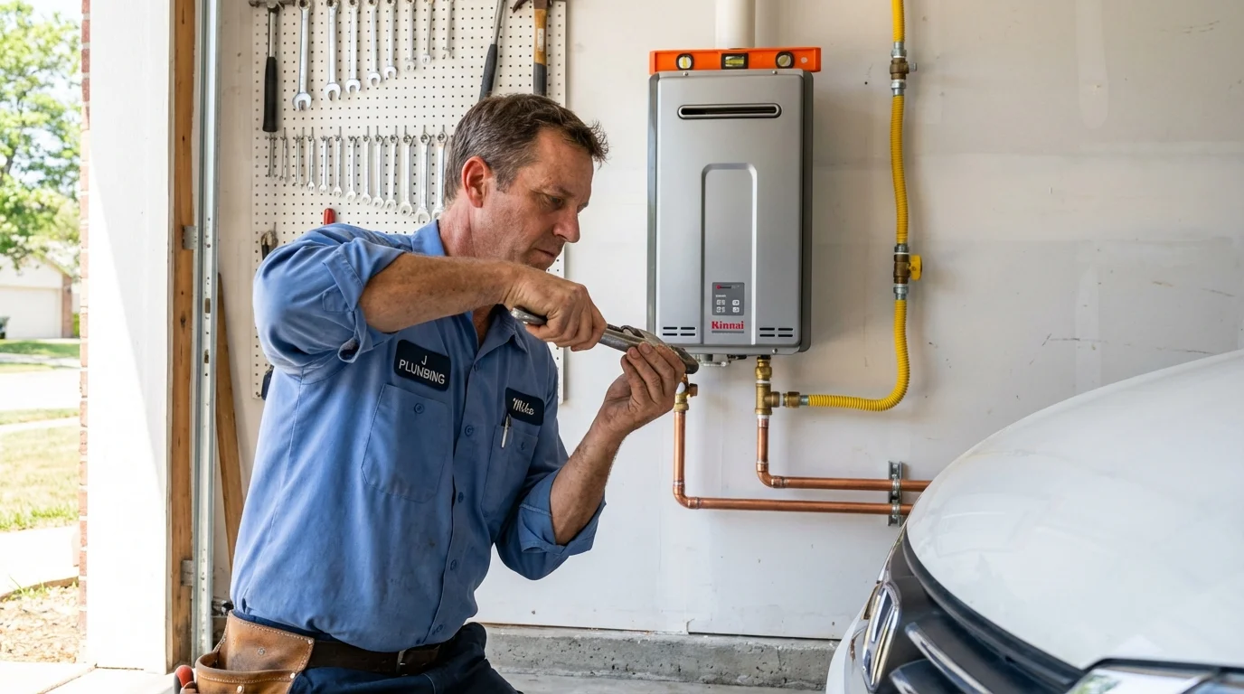 Tankless water heater installation by a Johns Plumbing LLC plumber in Murray